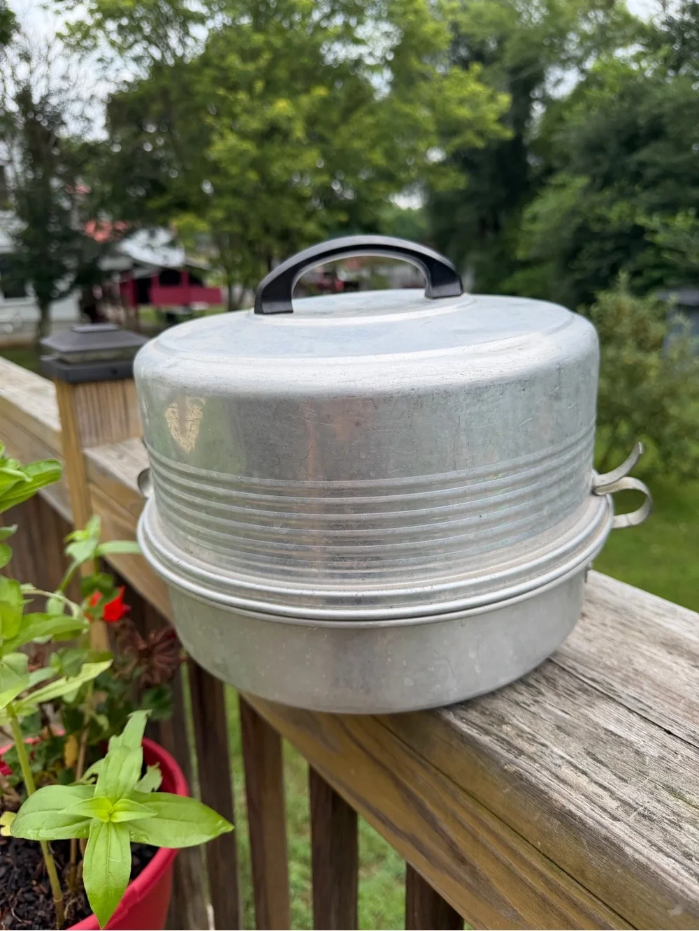 Vintage Regal Aluminum Cake & Pie Carrier: 2-Tier Locking Rustic Patina 1950’s
